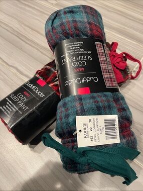 Cuddl Duds Men’s Cozy Sleep Pant - Teal & Burgundy Plaid